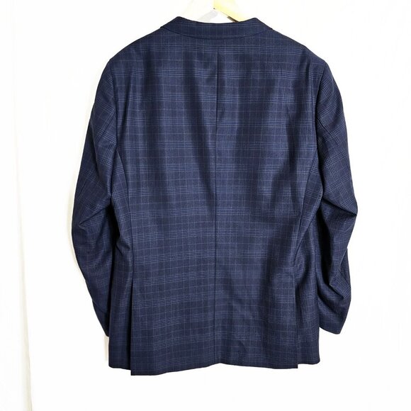 Alan Flusser Blue Windowpane Blazer 44R - Picture 3 of 3